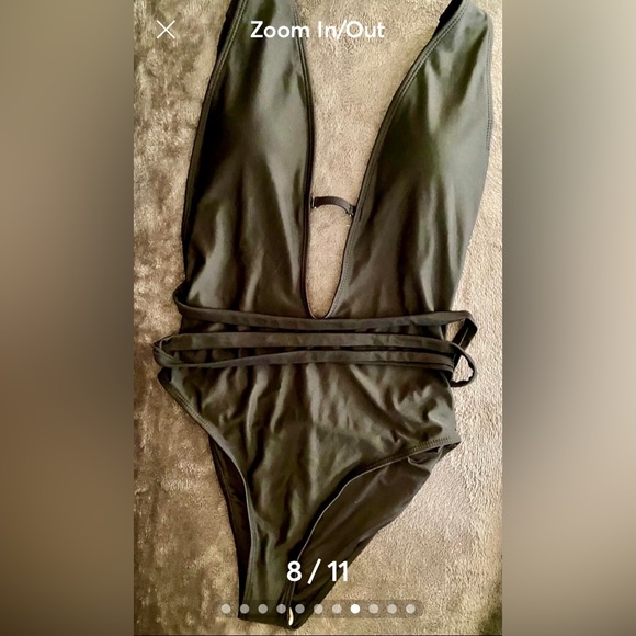 NWOT SWIMSUIT Black One Piece Plunge by Sweaty Rocks - Picture 7 of 12